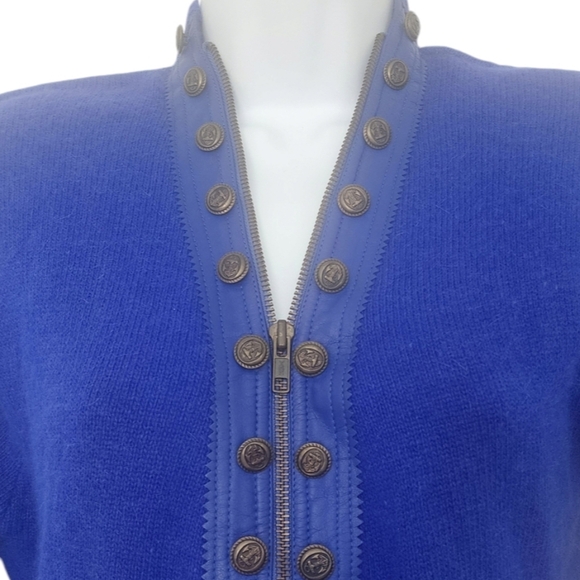 Vintage Women Joseph Ho Lambs Wool Angora Sweater Size Small Zip Buttons Ribbed. - Picture 5 of 10